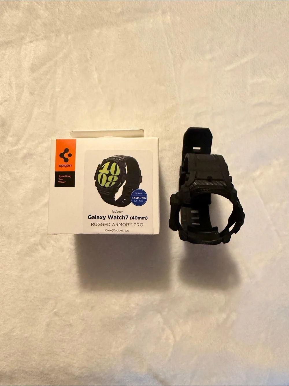 Spigen Rugged Armor Pro Watch Case & Band for Galaxy Watch7 (40mm) - Black